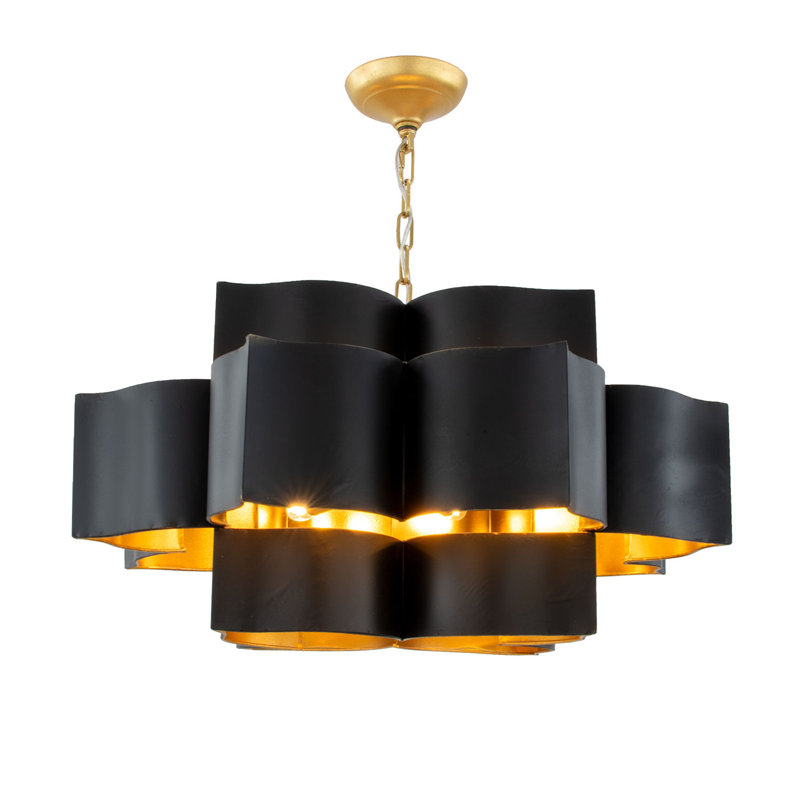 Lana 8 - Light Chandelier, Gold/Black