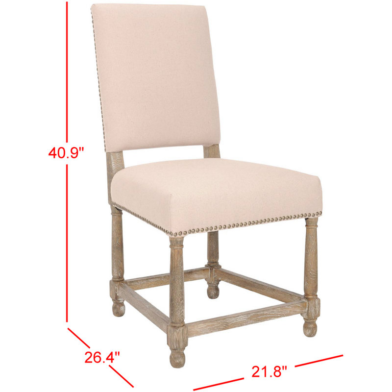 Fleur 20.5'' H Linen Upholstered Oak Side Chair
