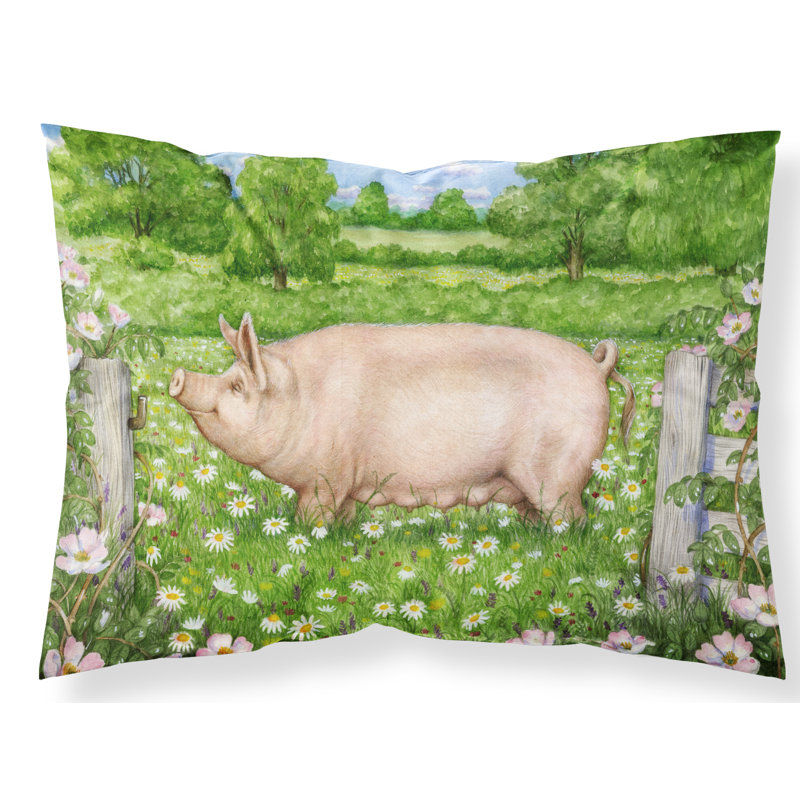 Taie d'oreiller cochon dans les dasies