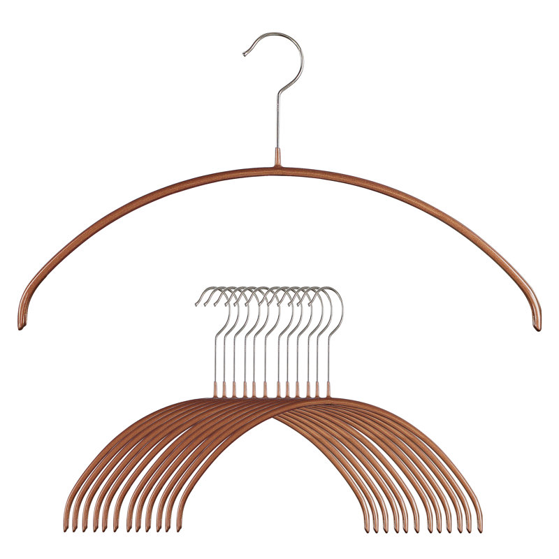 Copper Heavy Duty Non-Slip Rotatable Clothing Hangers Set of 10