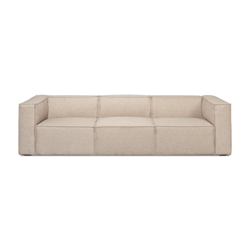 Canapé à accoudoirs droits de 109 po Miles, Lin beige