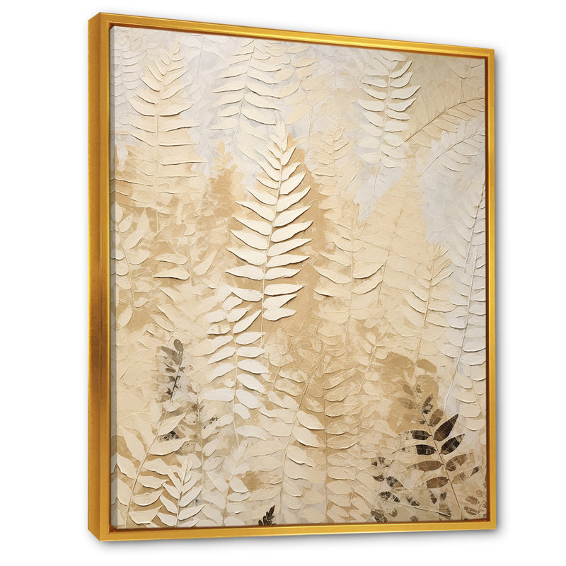 Golden Ferns Silent Symphony V sur impression sur toile, Cadre flottant doré, H 20 po x l 12 po x P 1 po