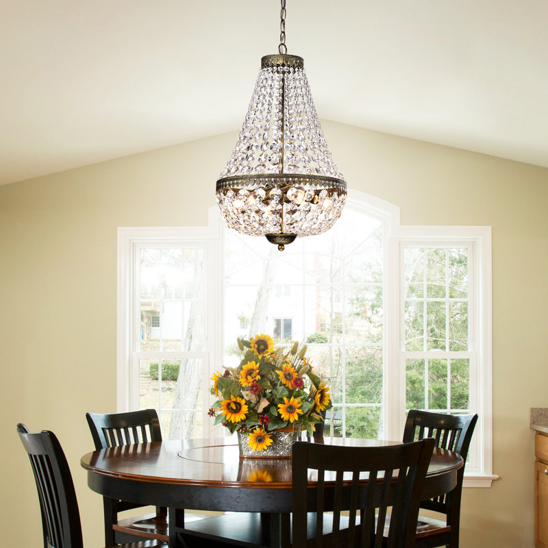 Hassinger 6 - Light Unique Empire Chandelier with Crystal Accents