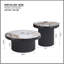 Ensemble de 2 tables basses, table basse ronde en panneau de fibres à densité moyenne en bois aggloméré pour salon, espace de loisirs-131262803-131262802