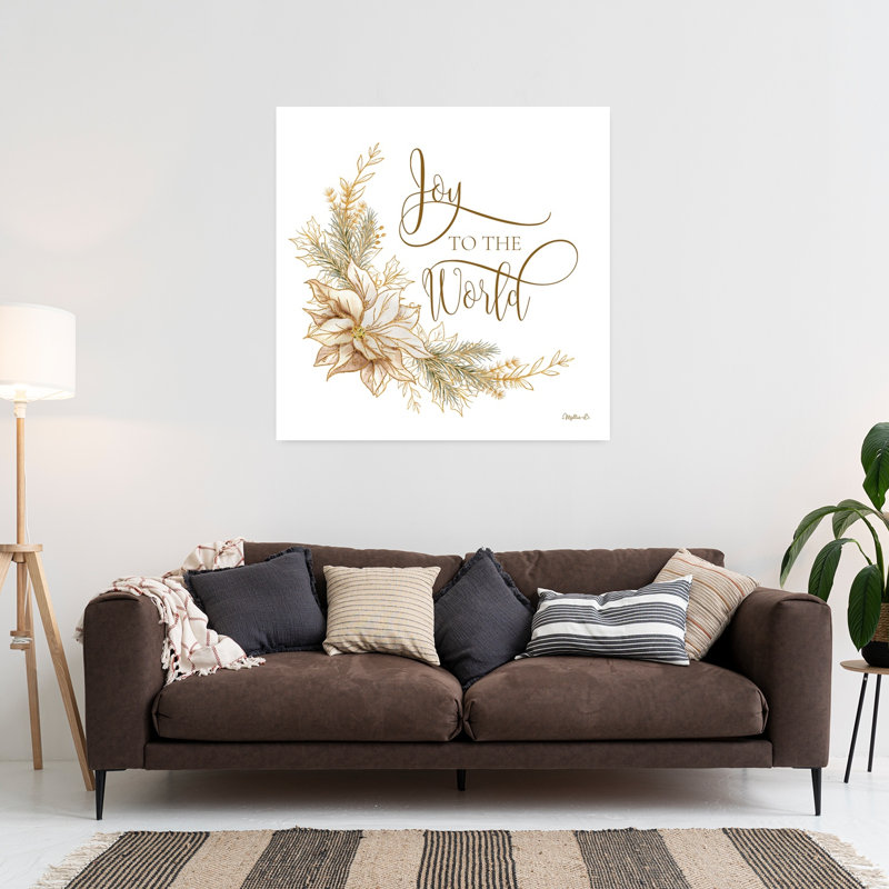 Golden Joy to the World by Mollie B. - 1 Piece Wrapped Canvas Wall Art, 91.44cm H x 91.44cm W