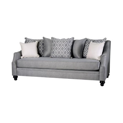 90.4" W Transitional Sofa, Gray