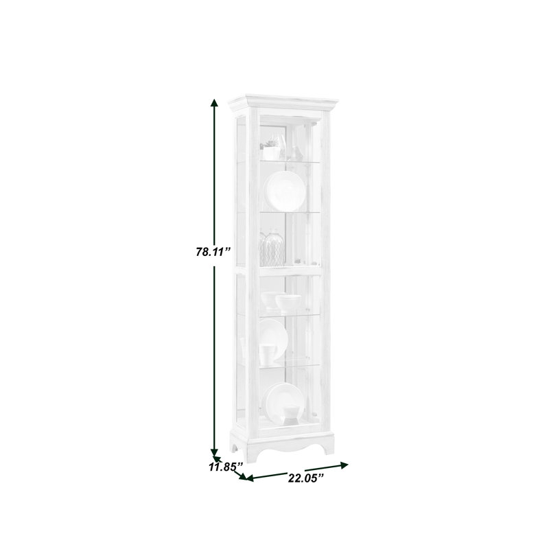 PFC Side Entry 5 Shelf Curio Cabinet in Weathered White