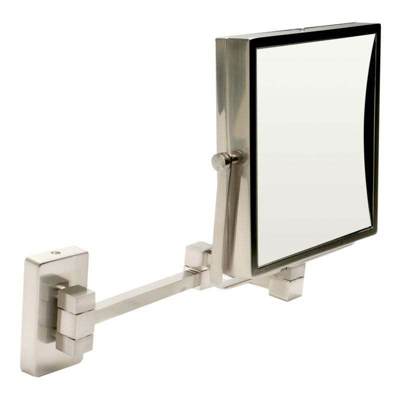 Brass Flat Wall Mirror, Brushed Nickel
