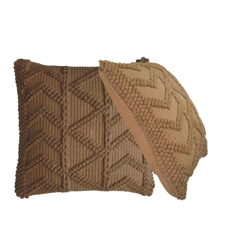 Connerville Geometric Square Throw Cushion, Coffee