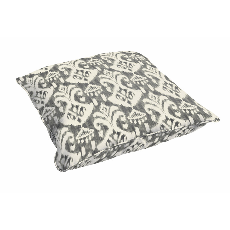 Reagan Ikat Outdoor Throw Pillow, Gray/Beige