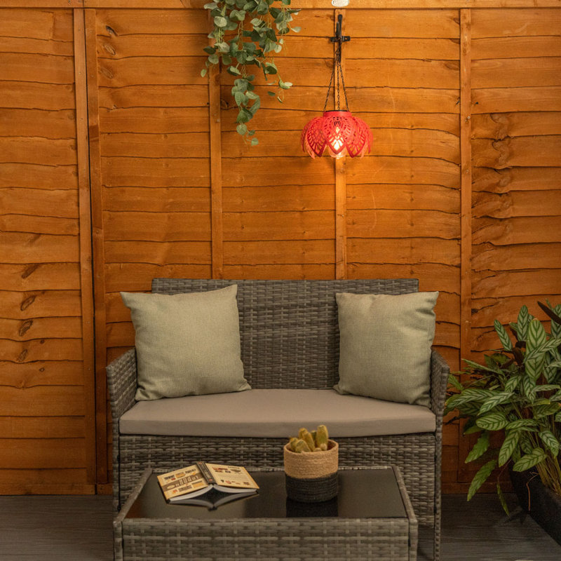 Chatrin 41cm Solar Powered Integrated LED Outdoor Hanging Light, 41cm H x 20cm W x 20cm D, Pink