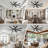 72" 8 - Blade Large Dimmable LED Ceiling Fan With Light And Remote Control, Modern Indoor Outdoor Ceiling Fan For Living Room Bedroom Patio, Quiet 6 Speed Reversible DC Motor, 3 Color Temperatures, Downrod Mount, Sloped Ceiling Compatible-1878496683