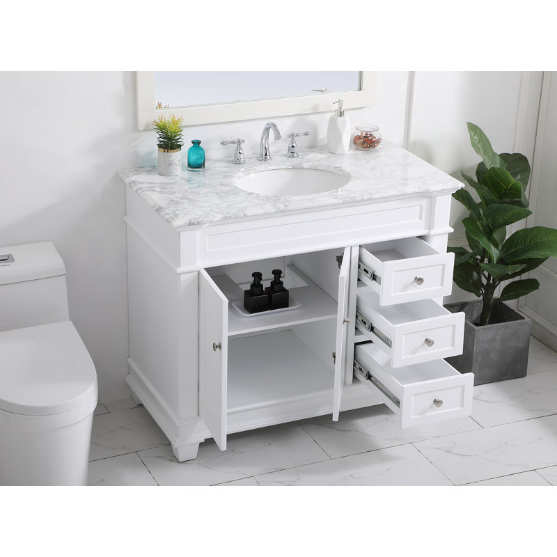 Ensemble de meuble-lavabo simple 42 po Lydie, Blanc