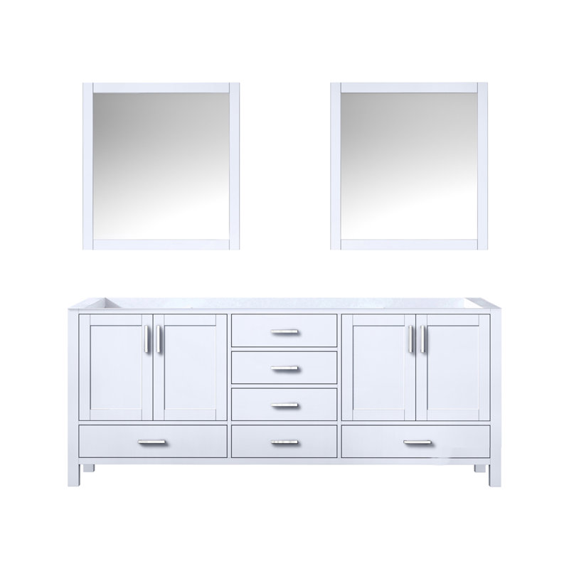 Jacques 80 in W x 22 in D Double Bath Vanity and 30 in Mirrors, White