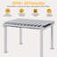 Pergola de terrasse 3,66 m de large x 3,05 m de profondeur avec auvent rétractable, structure en métal blanc thermolaqué, toile d'ombrage grise imperméable UPF50+, treillis de vigne