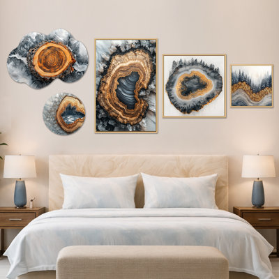 «Winter Forest Path of the Crystal River IV», ensemble de 5 impressions sur toile encadrées et impression sur métal (100 po x 40 po)