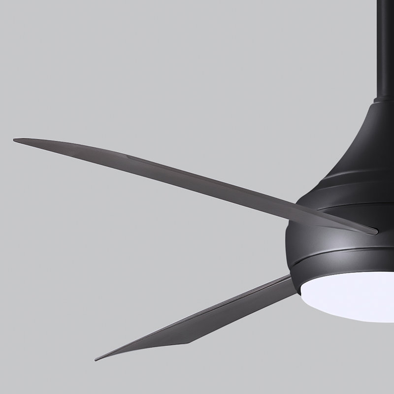 Donaire LED Outdoor Downrod Ceiling Fan, Matte Black, Brushed Bronze