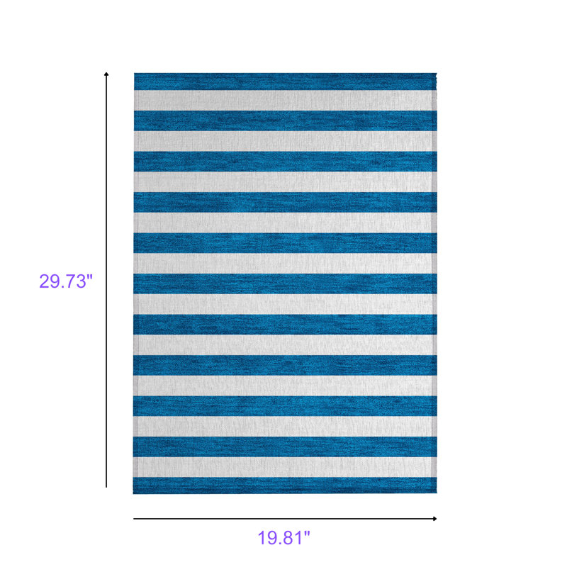 Tapis intérieur lavable antidérapant bleu marine, Rectangle 1 pi 8 po x 2 pi 6 po