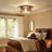 2-Light Rustic Black Flush Mount Light with Forest Pattern-974743216