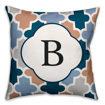 Quatrefoil Monogram Throw Pillow