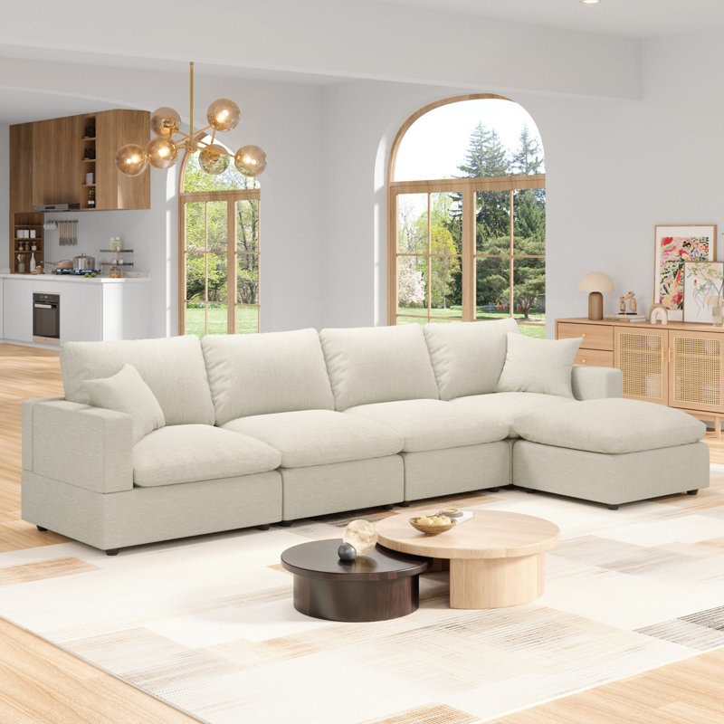 Canapé modulaire 5 places Comfy, Beige