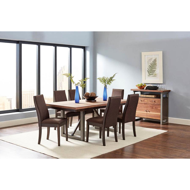 Ensemble de 2 chaises de salle à manger rembourrées en tissu chocolat foncé - Maison élégante et confortable pour la chambre