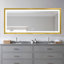 Miroir de salle de bain avec cadre en aluminium et éclairage à DEL-103520407-103520398