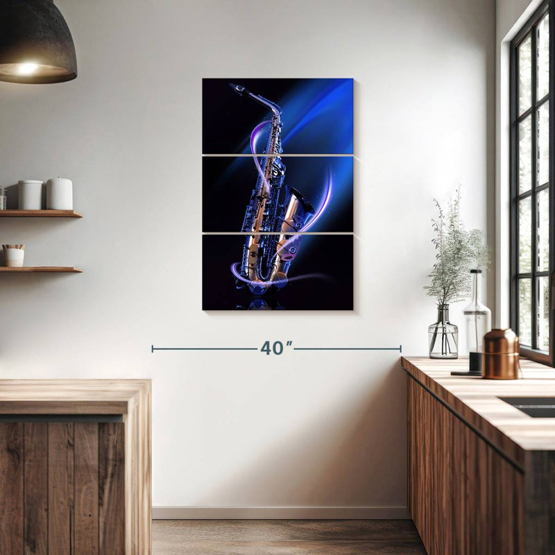 Saxophone lumineux Abarca, H 38 po x l 24 po