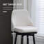 Ensemble de 2 tabourets de bar, tabourets de bar pivotants à 360 ° modernes, chaises de cuisine rembourrées d'une hauteur de siège de 29,5 pouces avec pieds et repose-pieds en acier, blanc crème