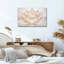 Tableau sur toile représentant une fleur de lotus translucide et lumineuse aux contours dorés-806834421