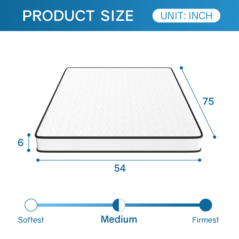 Scheinman FDW Firm Memory Foam Mattress, Full, Standard Profile (6”)