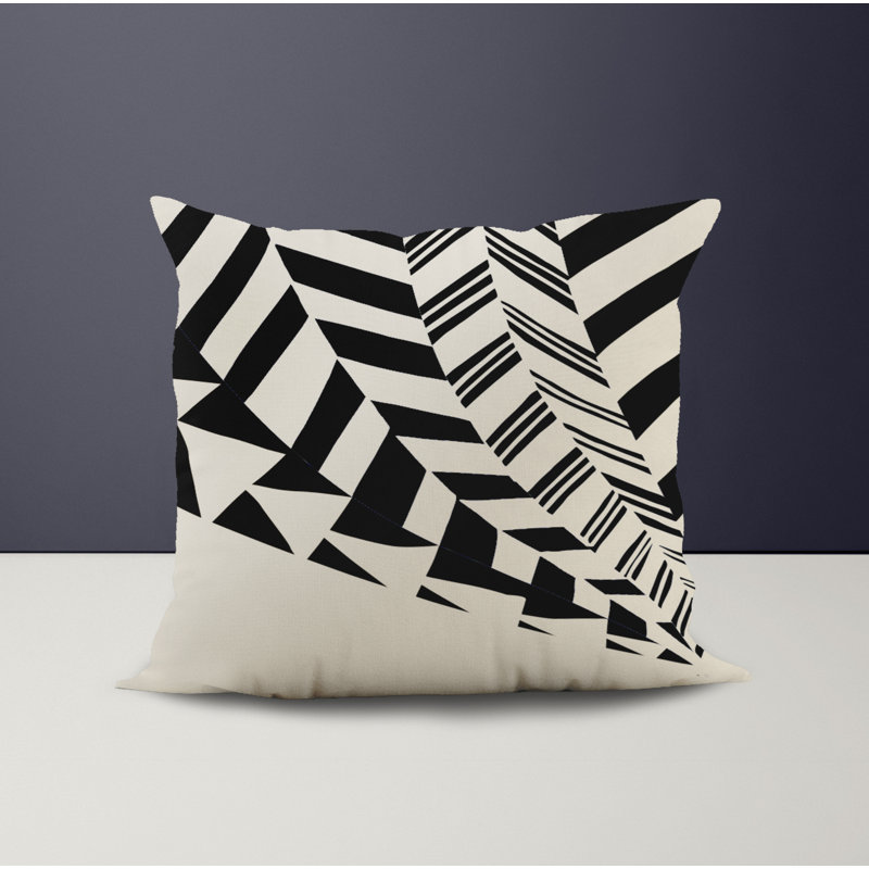 Jeté carré intérieur / extérieur en polyester Ikom, L 15 po x H 15 po, Noir