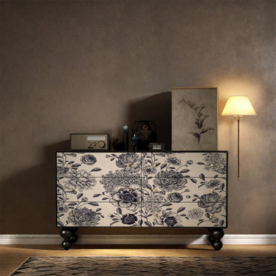 Natural Pine Storage Sideboard Cabinet