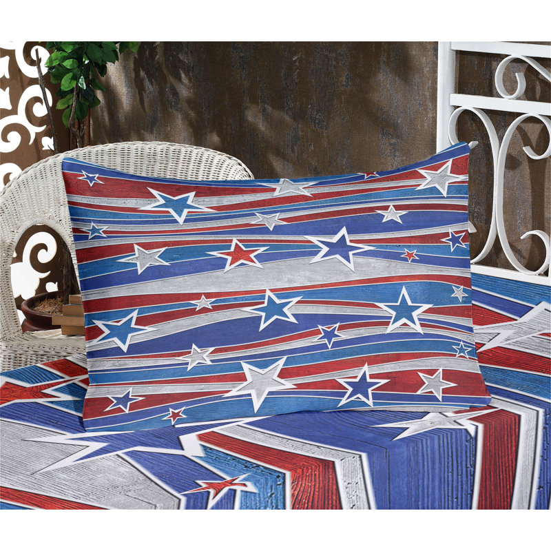 Drap-housse et coussin décoratif Ambesonne États-Unis, rouge, bleu et blanc