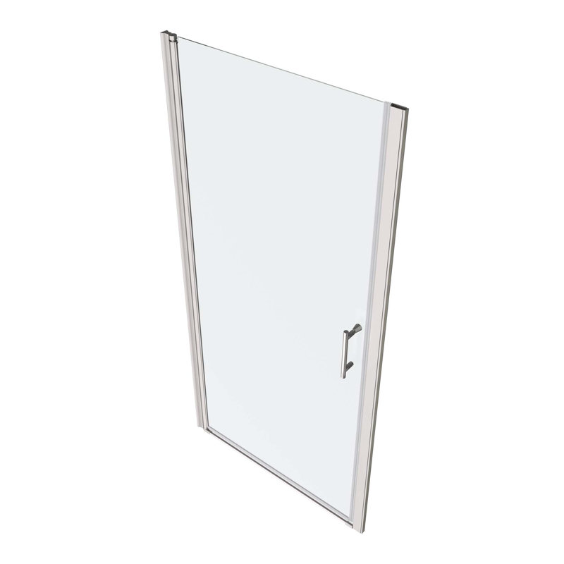 Universal Pivot Shower Door,Open Outside,With 1/4" Tempered Glass, Chrome