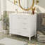 Meuble-lavabo moderne en blanc - Portes à fermeture en douceur pour un rangement paisible avec porte