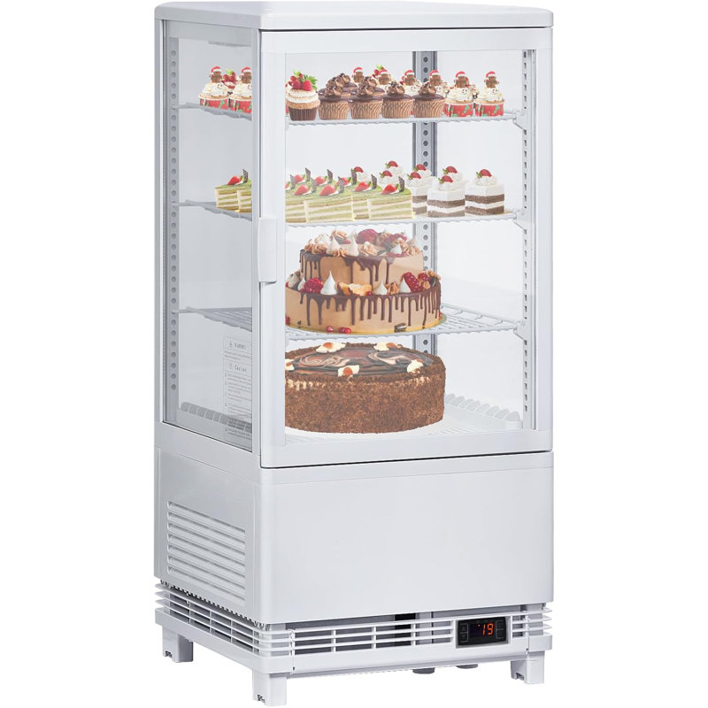 2.7 Cu Ft Commercial Display Refrigerator, 3 Tier Cake Display Case with LED for Cafe
