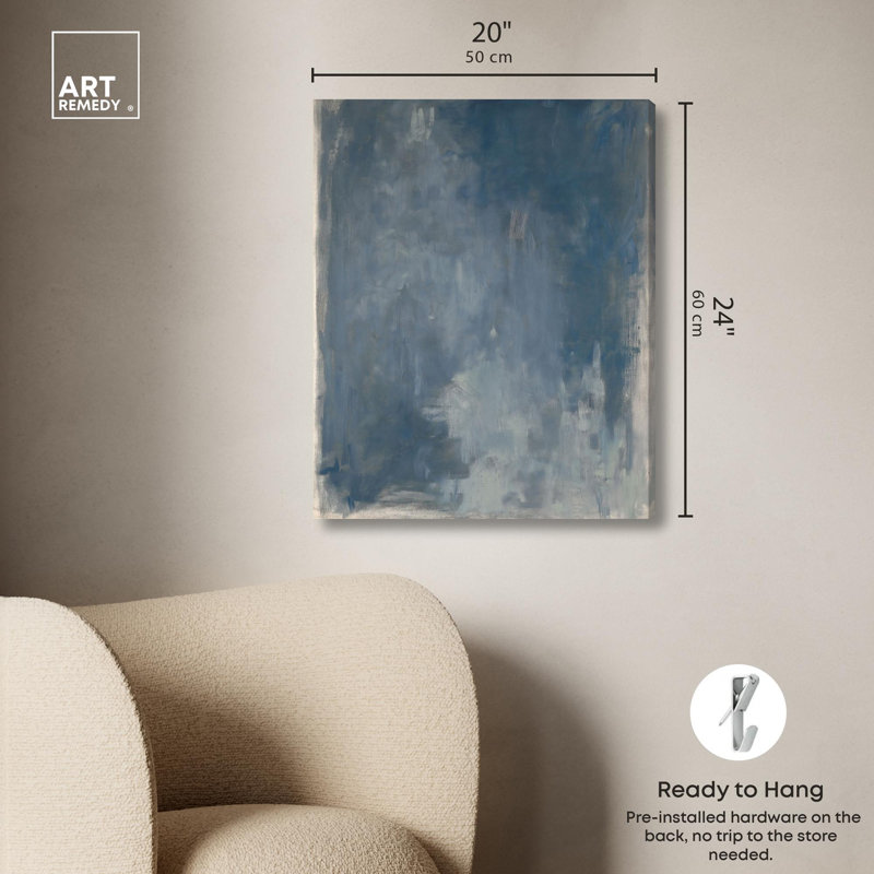 «Blue Monolithe», reproduction d'art sur toile par Art Remedy, H 24 po x l 20 po, Toile tendue avec châssis