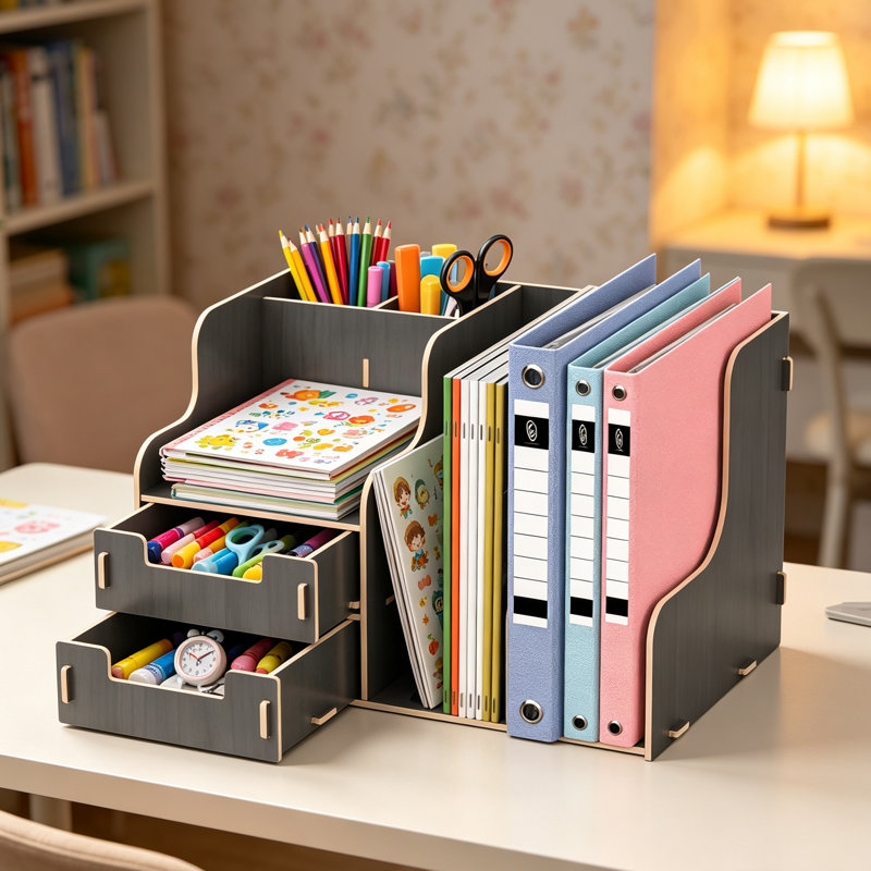 Solid Wood Desk Organiser