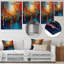 «Orange Teal Cubist Fusion - Cubism», reproduction d'art mural en métal-1927212733