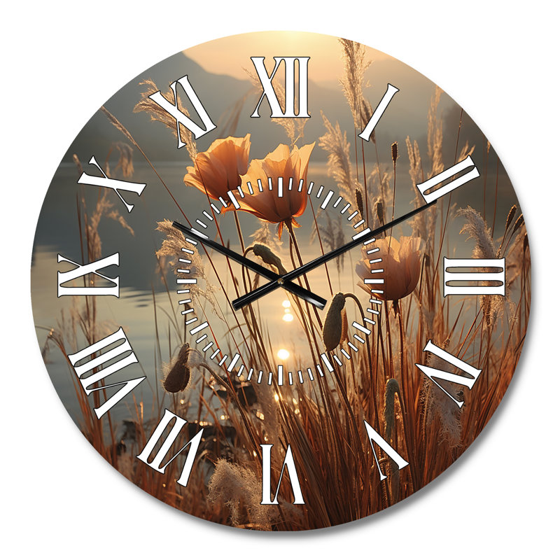 Horloge murale Sunset Wildflower Serenade - Wildflowers, Médium