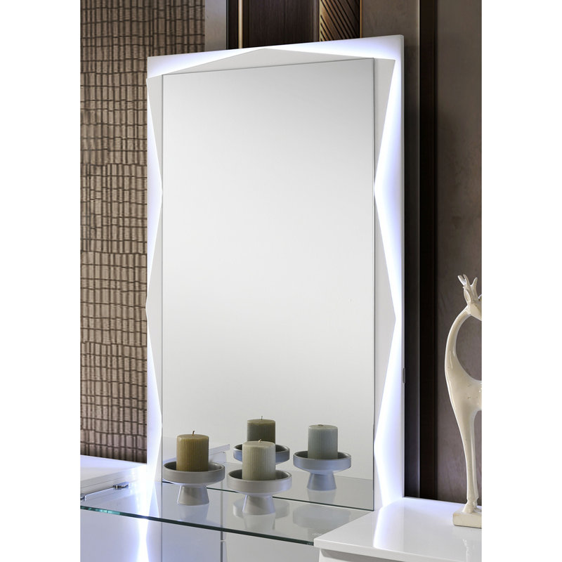 White Vanity Set w Mirror Storage Drawers Contemporary Style Bedroom Vanity