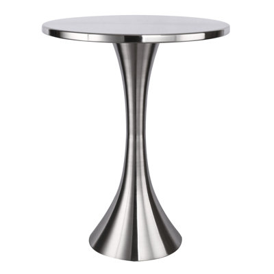 Table d'appoint d'intérieur contemporaine en nickel brossé, 19 pouces de profondeur, 24 pouces de hauteur, 13,5 livres, capacité de 50 livres, table en métal à assembler, style, 19 x 19 x 24 pouces, limite de poids, nécessaire