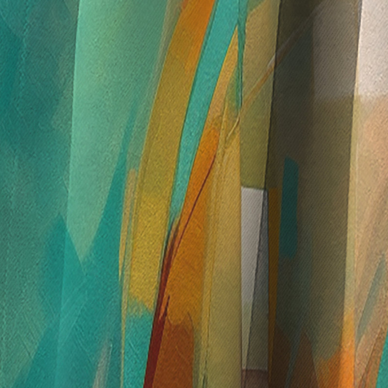 «Abstracting The Cubist Form IV» - Rideau cubisme - Rideau abstrait occultant - 1 panneau, L 52 po x L 84 po