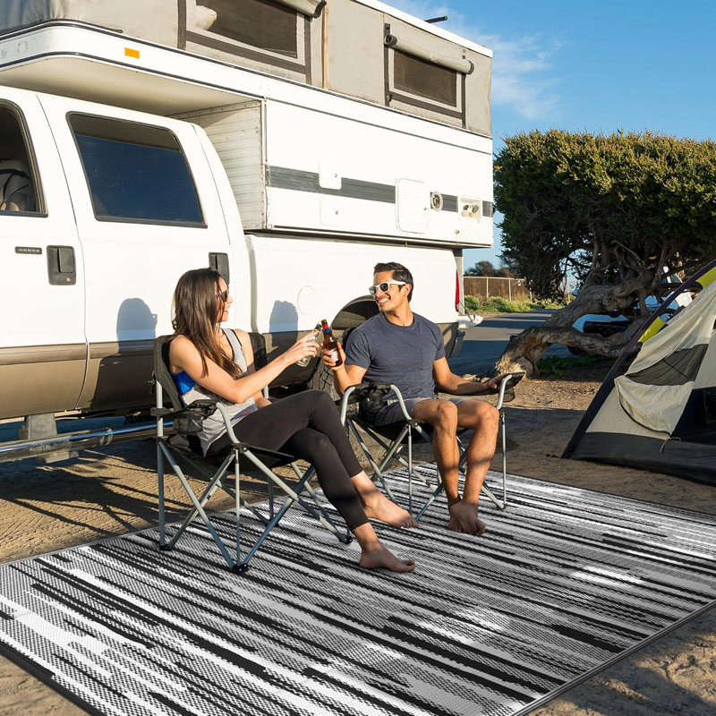 Tapis d'extérieur en plastique imperméable réversible Shimeek, Rectangle 9 pi x 12 pi