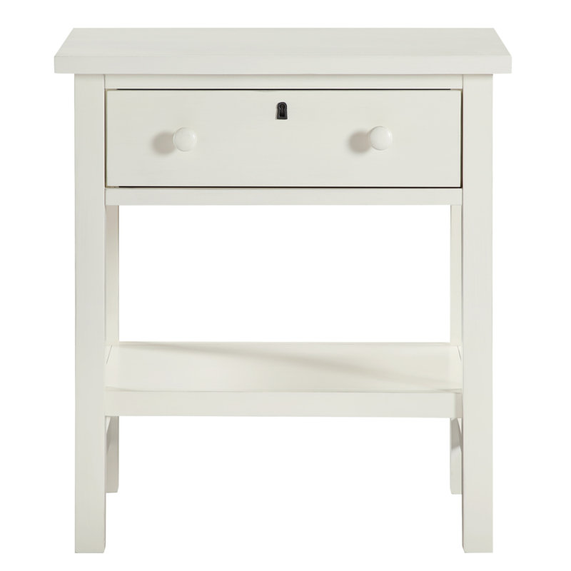 Finley 1-Drawer Storage Nightstand - Antique White (Only Nightstand), Antique White