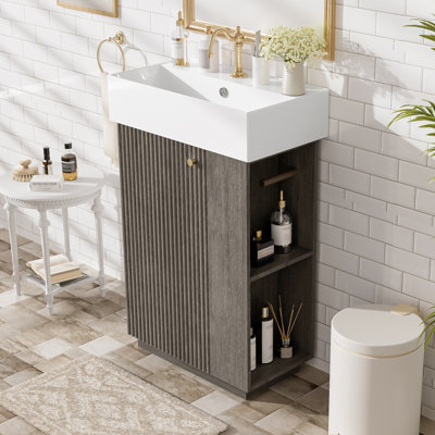 22" Single Bathroom Vanity With Ceramic Top