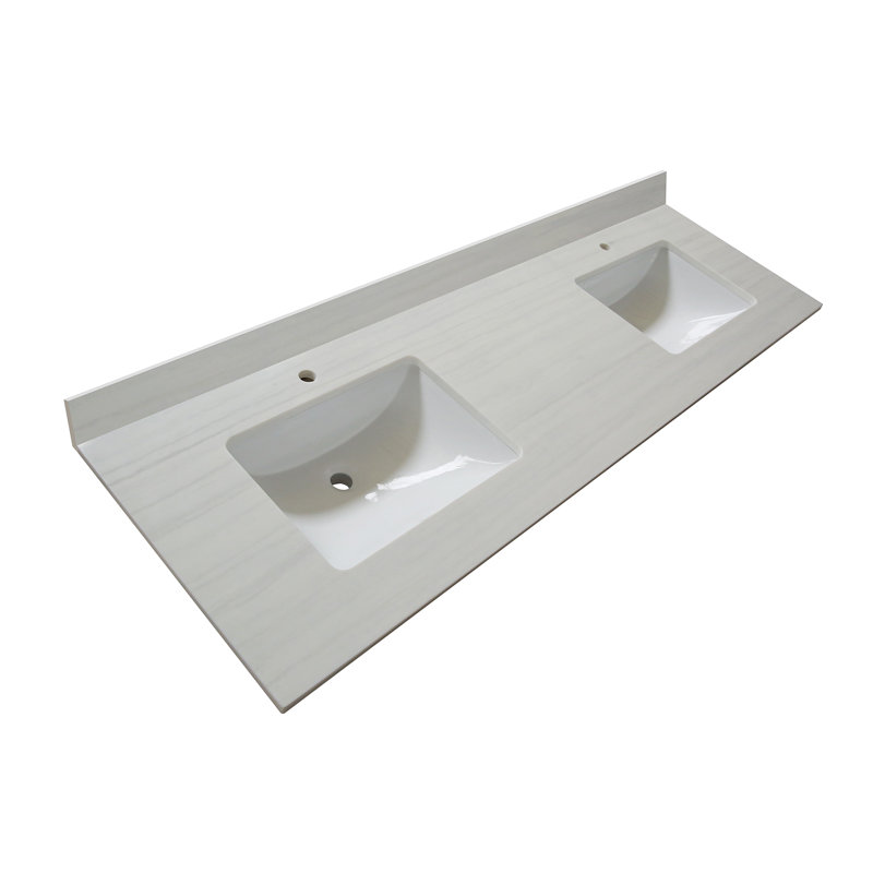 Plateau de meuble-lavabo double 61 po