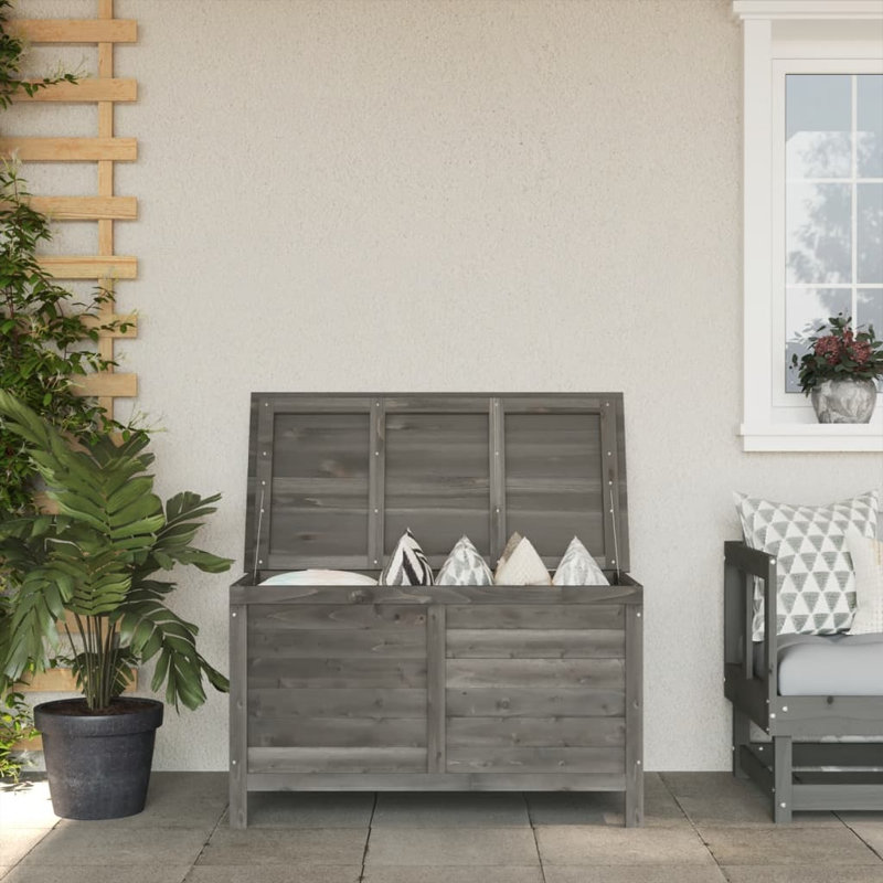 Marlow Home Co. Albatol 99cm W 0L Fir Solid Wood Deck Box, Anthracite