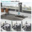 Évier de cuisine à cascade encastrée 33 po - 33 po x 22 po x 10 po à évier simple en acier inoxydable de calibre 16 avec poste de travail et robinet lavable